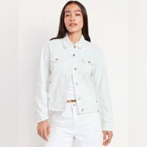Old Navy white Jean jacket size medium M
 b12